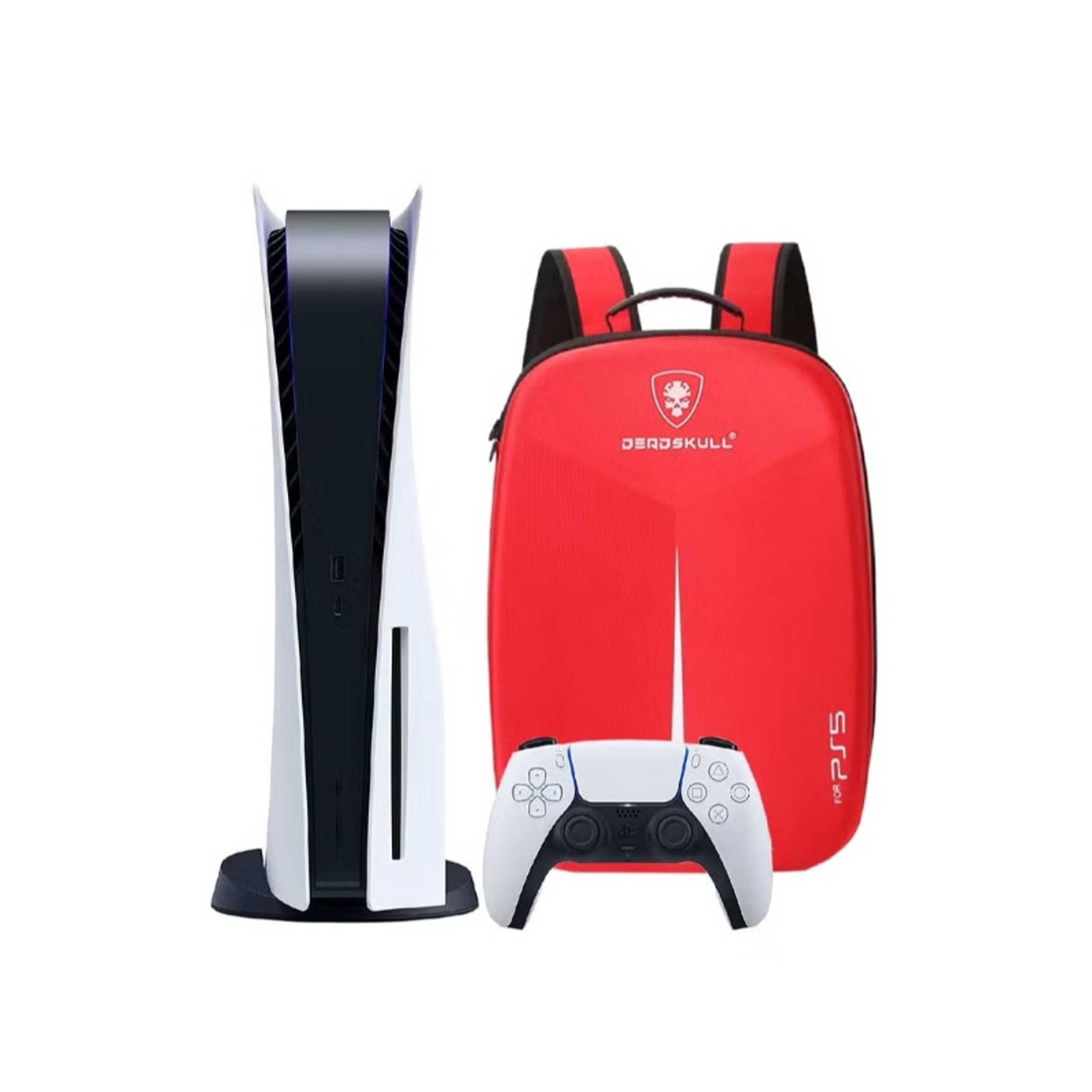 For Sony PS5 Carrying Case Travel Storage Bag Compatible with PlayStation 5 Red - Product Main Image